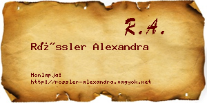Rössler Alexandra névjegykártya
